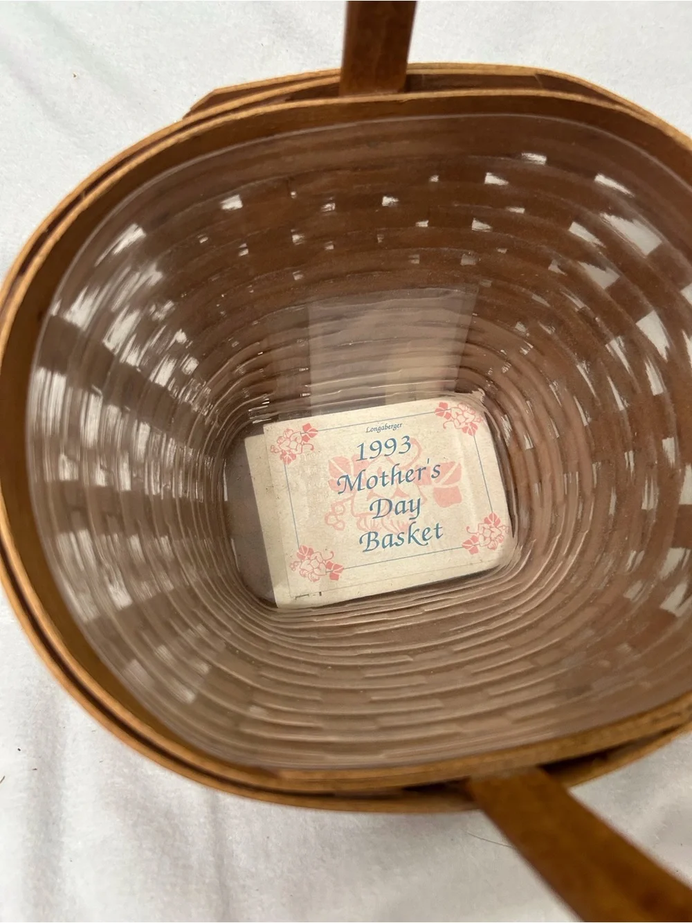 Longaberger 1993 Mother’s Day Basket with plastic liner